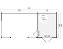 Blokhut - Tuinhuis 40mm Kukka met overkapping Prijs exclusief dakbedekking - dient apart besteld te worden Dakleer: 40 m² / Shingles: 36 m² / Aqua: 38 STK / Profiel: zie tab Afmeting: L700xB350xH279cm 