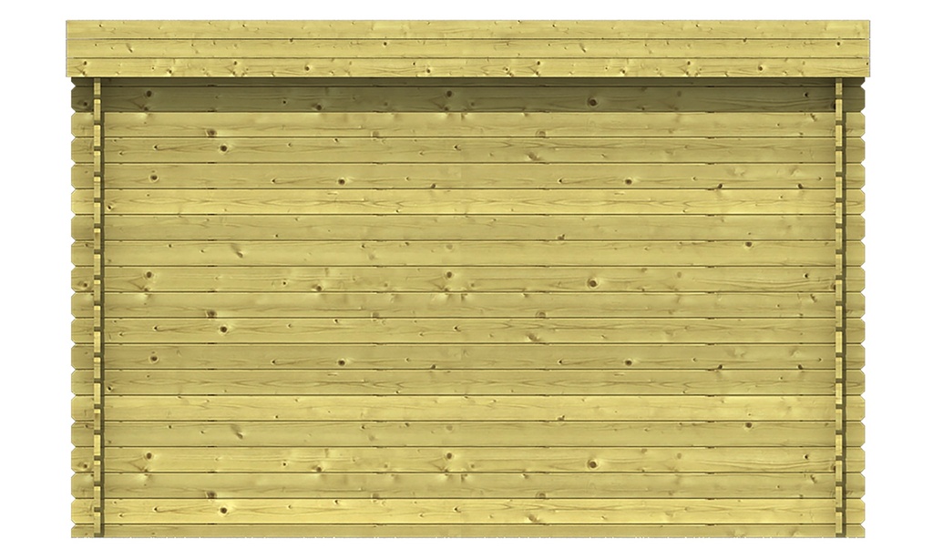 Blokhutprieel 28mm groen geimpregneerd Barbara Prijs exclusief dakbedekking - dient apart besteld te worden Dakleer: 20 m² / Easy-roofing: 25 m² / EPDM: zie tab Afmeting: L350xB350xH222cm 