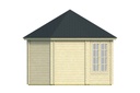 Blokhut - Tuinhuis - Home Office 44mm Gudrun Prijs exclusief dakbedekking - dient apart besteld te worden Dakleer: 46,5 m² / Shingles: 36 m²  Afmeting: L380xB523xH339cm 
