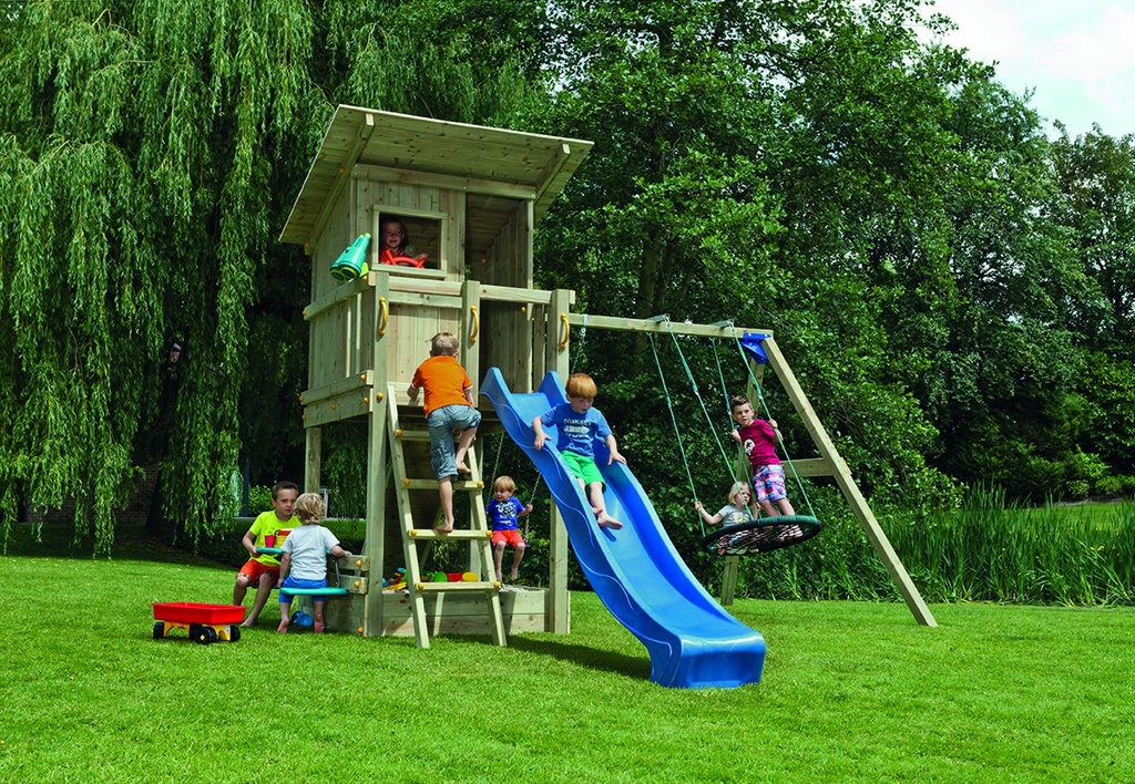 *Blue rabbit 2.0 Toren Beach Hut platform hoogte 150cm dus geschikt voor glijbaan 3 mtr geen houtpakket inbegrepen 