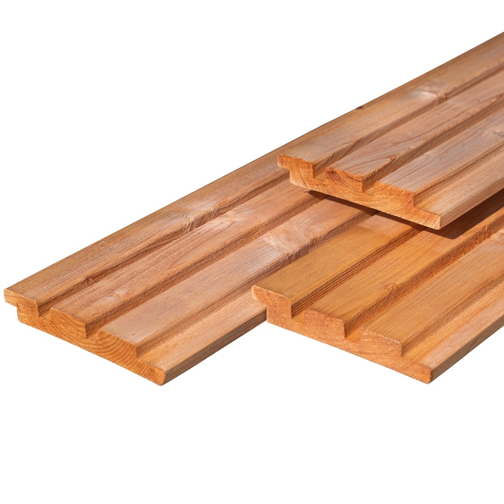 Red Class Wood gevelbekleding 2.2x14.0x300cm geschaafd triple profiel werkend: 13.0cm