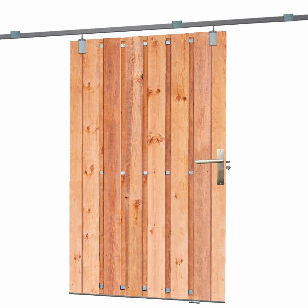 Tuindeur schuifsysteem 15 planks Red Class Wood H195x130cm    