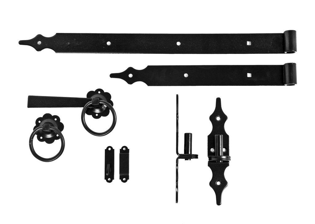 Hengen Blackline set de luxe - 1x40cm + 2x60cm hang+sluit+ijzerwaren   