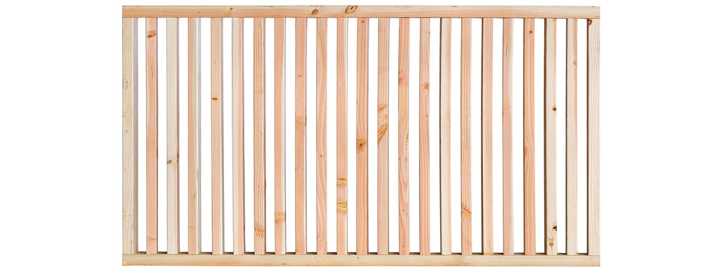 Douglas tuinhek Balustrade 99x180cm rand: 4.5x7.0cm, spijlen (21 stuks): 4.0x6.0cm glad geschaafd  