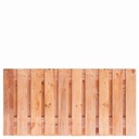 Tuinscherm Red Class Wood (19+2) 21-pl. Casablanca 90x180cm Planken: 1.6x14.0cm / 19 stuks 2 tussenplanken van 1.6x14.0cm, rvs geschroefd  