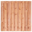 Tuinscherm Red Class Wood (17+2) 19-pl. Tanger 180x180cm Planken: 1.6x14.0cm / 17 stuks 2 tussenplanken van 1.6x14.0cm, rvs geschroefd  