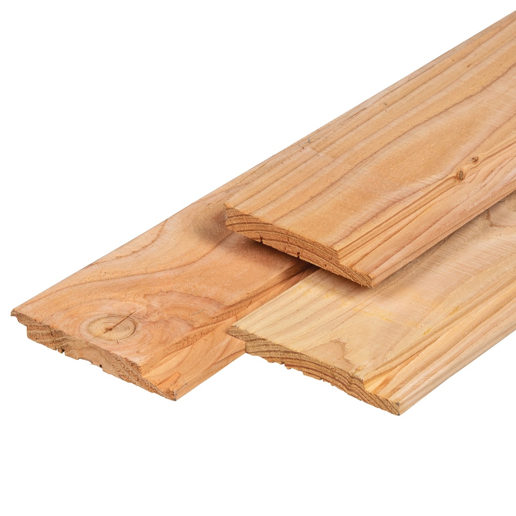 Lariks/Douglas Channelsiding 1.8x14.2x300cm geschaafd werkend: 13.2cm