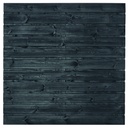 Tuinscherm zwart gesp. 23 planks (21+2) Fulda 180x180cm horizontaal Planken: 1.6x14.0cm / 21 stuks 2 tussenplanken van 1.6x14.0cm, rvs geschroefd  