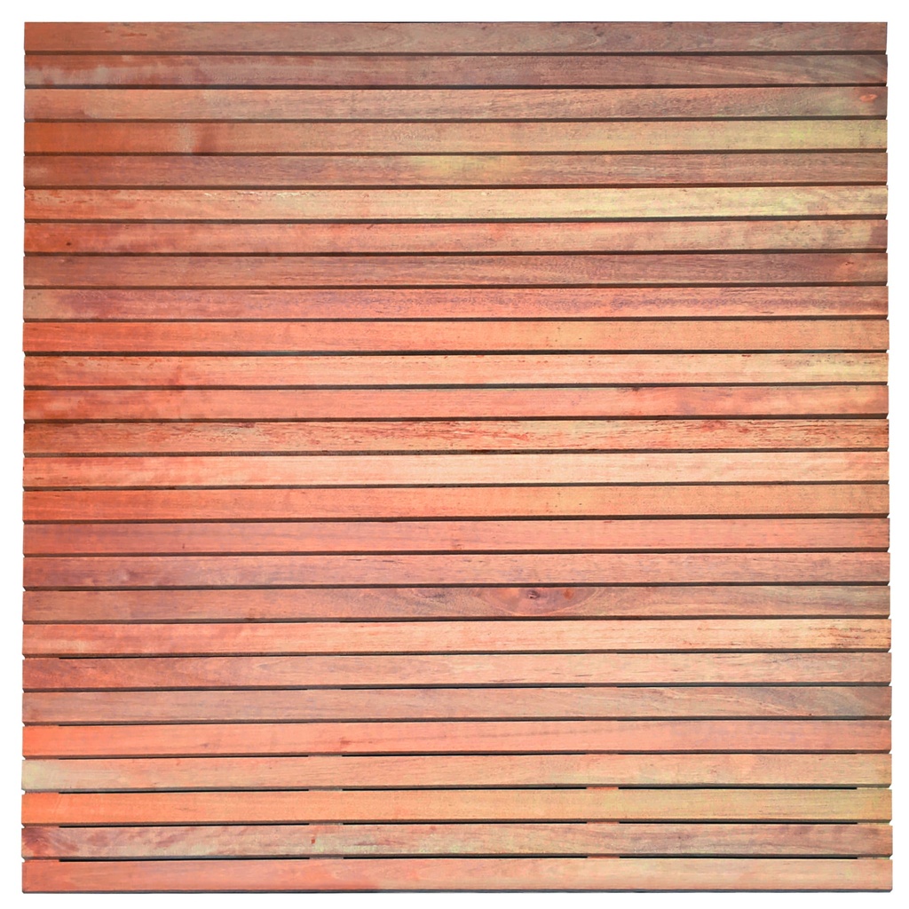 Tuinscherm hardhout Rhombus Makkum 180x180cm Lamellen: 1.4x7.0cm / 26 stuks 4 achterregels van 1.4x6.5cm, rvs geschroefd houtsoort: Keruing 