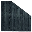 Tuinscherm zwart gesp. 23 planks (21+2) Dresden H180/90x180cm VERLOOP Planken: 1.6x14.0cm / 21 stuks 2 tussenplanken van 1.6x14.0cm, rvs geschroefd  