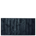 Tuinscherm zwart gesp. 23 planks (21+2) Dresden 90x180cm Planken: 1.6x14.0cm / 21 stuks 2 tussenplanken van 1.6x14.0cm, rvs geschroefd  