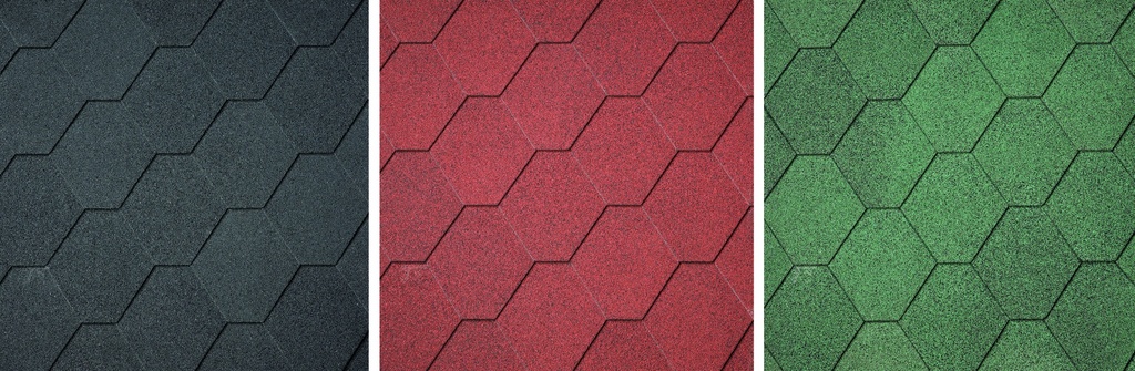 Dakshingles hexagonaal Zwart 3m²   Per pak 3 m² 