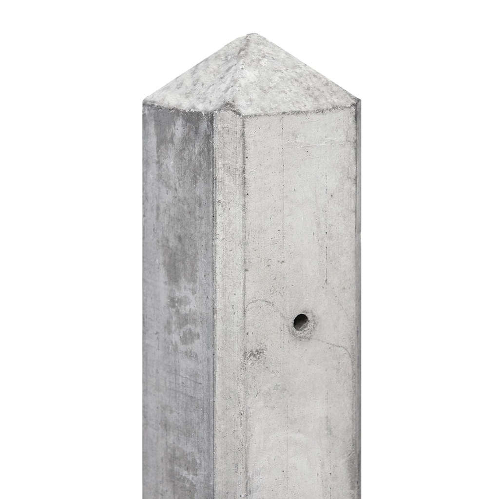 Berton©-motiefpaal wit/grijs, diamantkop 10x10x280cm T-model Schie-serie voor scherm: 130x180  