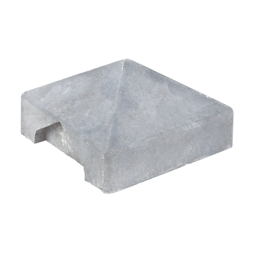 Berton©-afdekpet wit/grijs diamantkop 14x14x5cm hoekmodel    