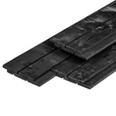 NE vuren channelsiding plank 1.8x14.5x420cm zwart gespoten werkend: 13.7cm A-zijde 1 zaagsnede, B-zijde 2 zaagsnedes  