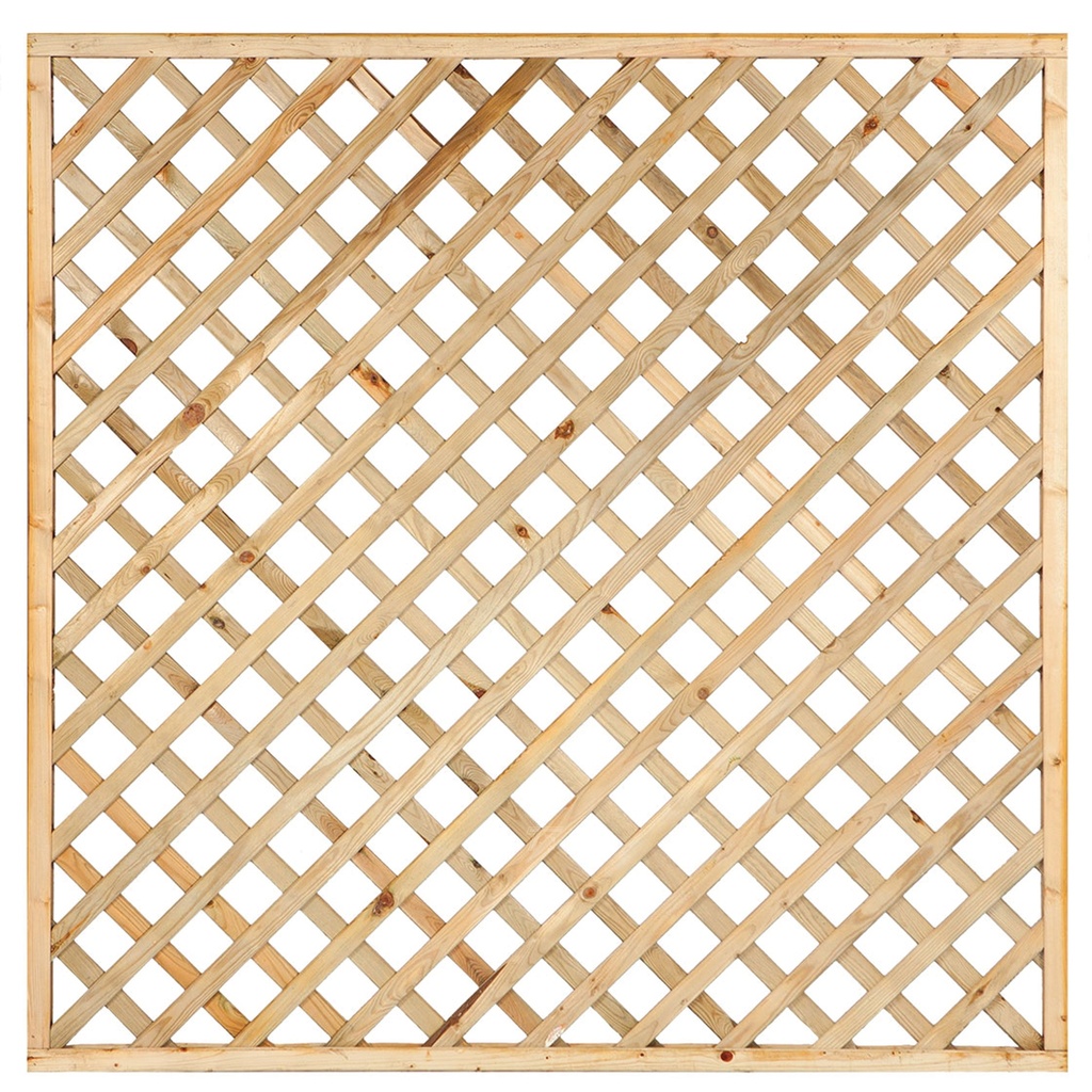 Trellis, diagonale lamellen met lijst H180xB180cm  lamel:  1,3x4,0cm  