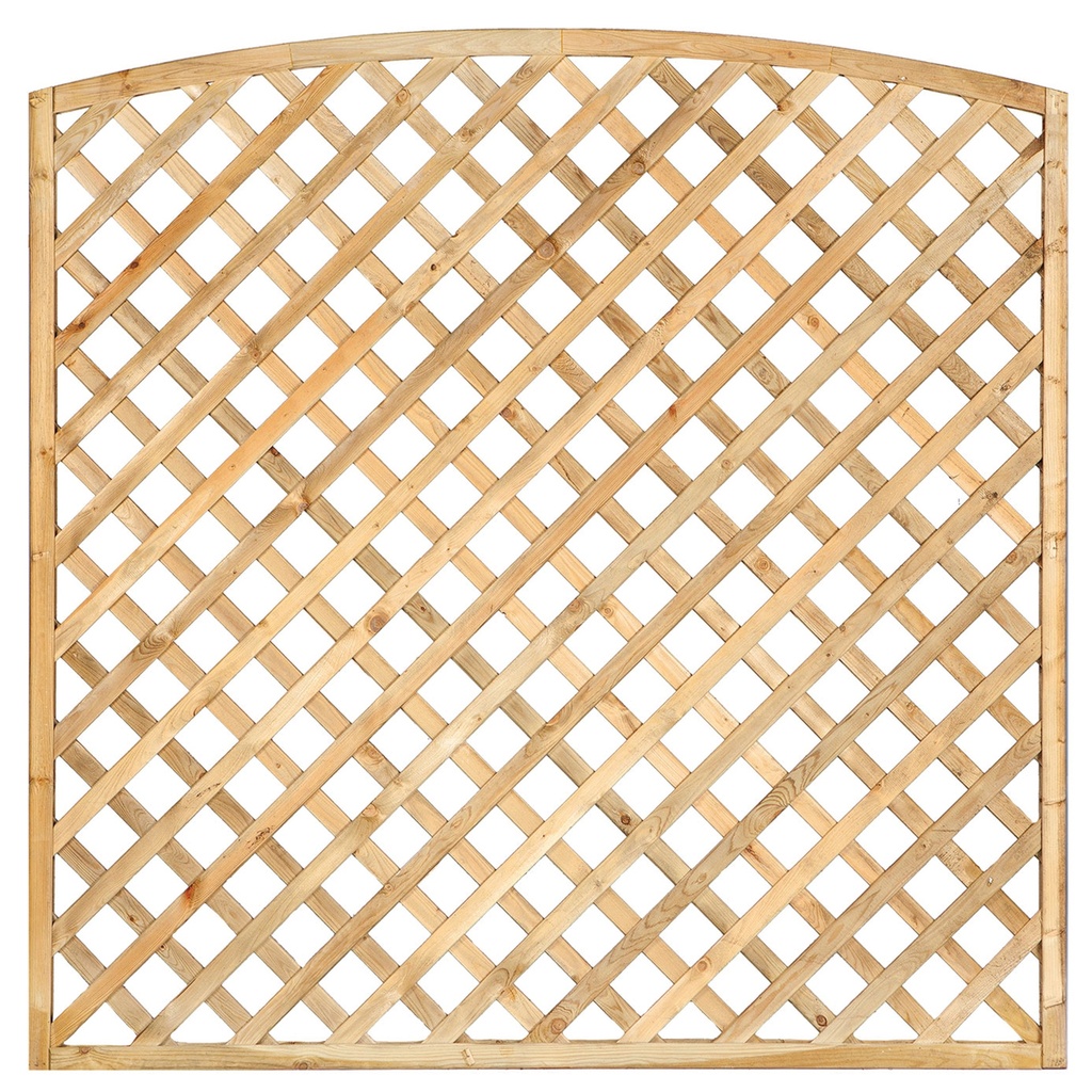 Trellis, diagonaal met tooglijst H180xB180cm  lamel:  1,3x4,0cm  