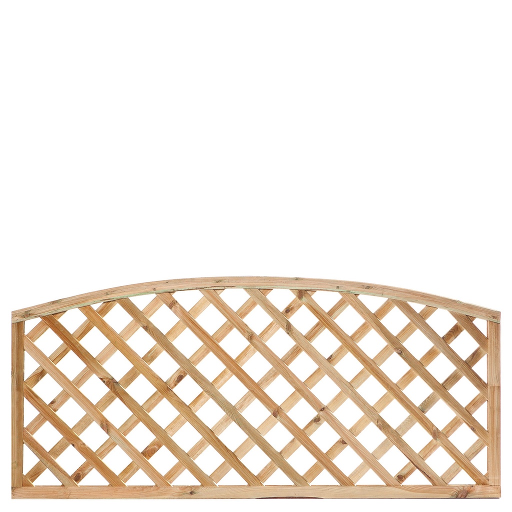Trellis, diagonaal met tooglijst H60xB180cm  lamel:  1,3x4,0cm  