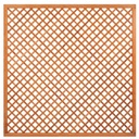 Trellis, diagonaal hardhout met lijst H180xB180cm glad geschaafd lamel: 0.7x2.0cm / lijst 3.0x5.0cm  Houtsoort: Keruing 