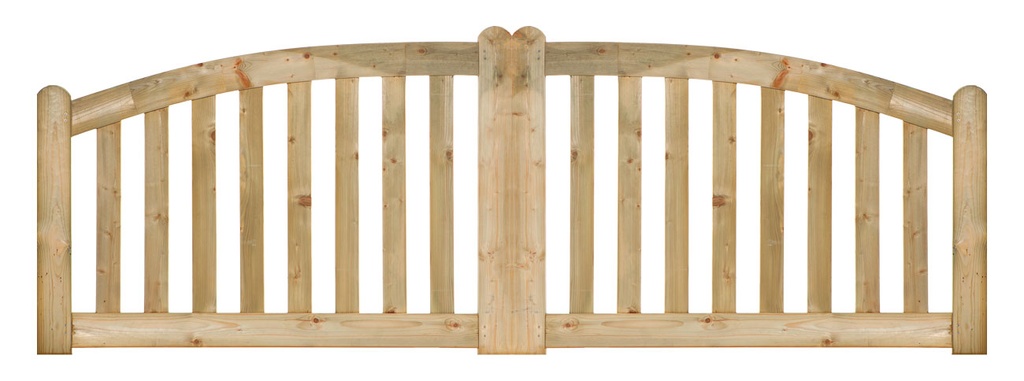 Toegangspoort H80&gt;100xB150xD4 de Luxe Latten afmeting: 2.0x9.0cm / 8 latten glad geschaafd  