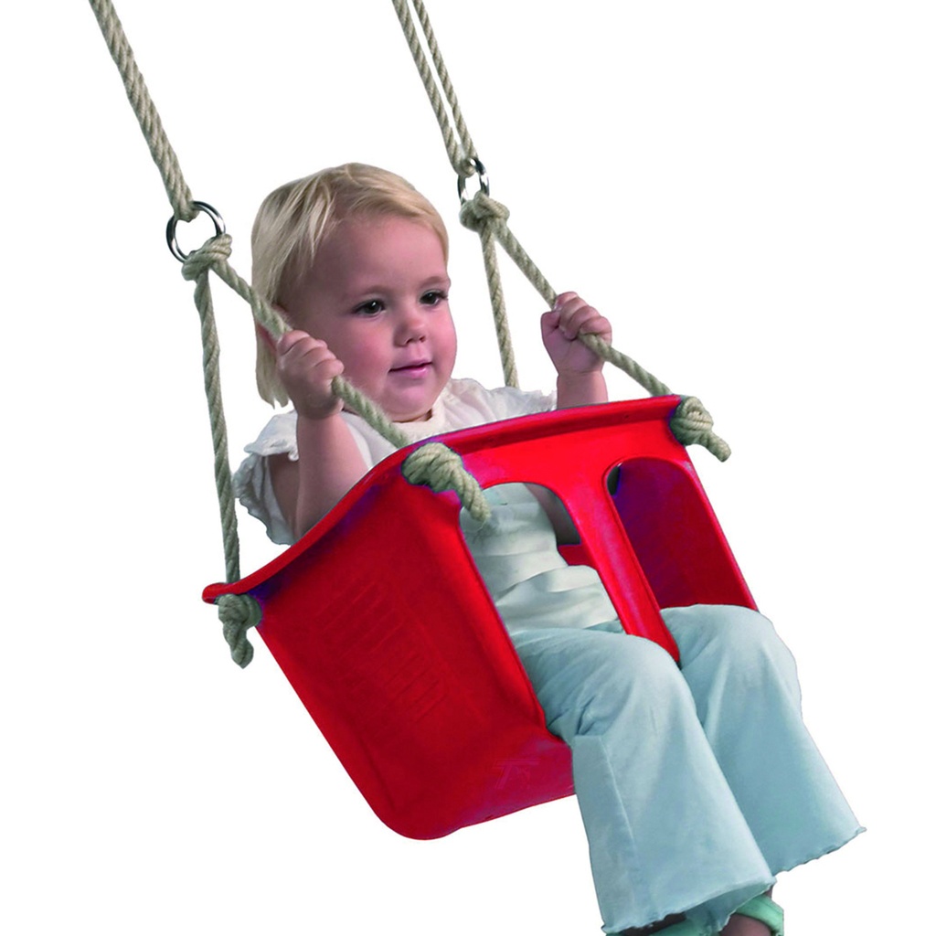 *Speelgarnituur Babyschommel kunststof rood Touwlengte: 250cm   