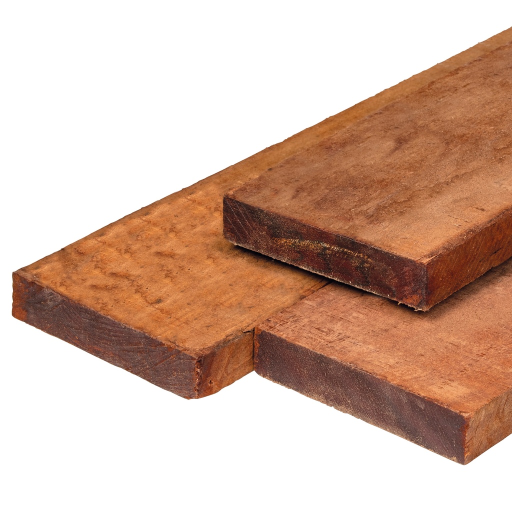 Hardhouten funderingsbalk 4.0x20.0x300cm fijnbezaagd  houtsoort: Angelim Vermelho  