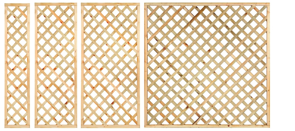 [P018963-15.4400] Trellis, diagonale lamellen met lijst H180xB40cm  lamel:  1,3x4,0cm  