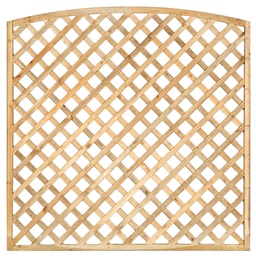 [P018950-15.1218] Trellis, diagonaal met tooglijst H180xB180cm  lamel:  1,3x4,0cm  