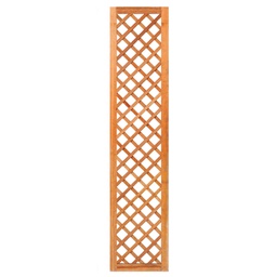 [P002538-15.8045] Trellis, diagonaal hardhout met lijst H180xB40cm glad geschaafd lamel: 0.7x2.0cm / lijst 3.0x5.0cm  Houtsoort: Keruing 