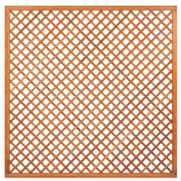 [P002541-15.8180] Trellis, diagonaal hardhout met lijst H180xB180cm glad geschaafd lamel: 0.7x2.0cm / lijst 3.0x5.0cm  Houtsoort: Keruing 